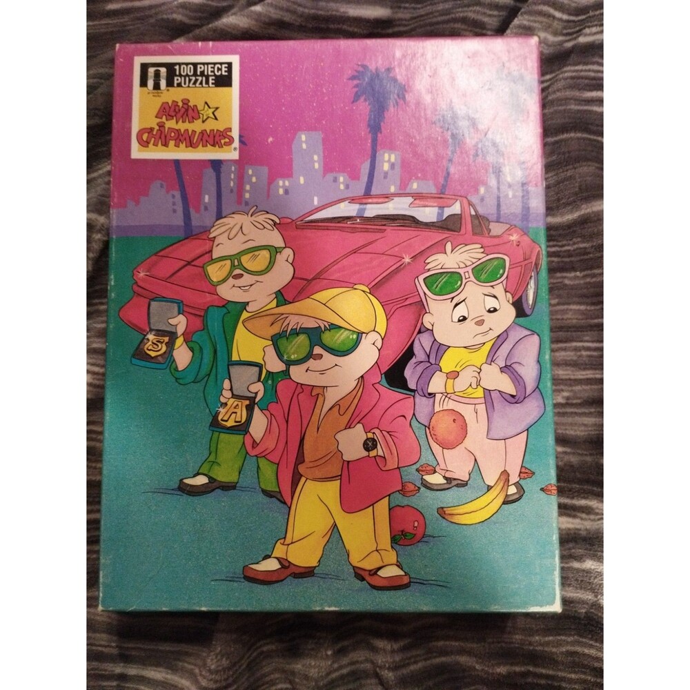Vtg Alvin And The Chipmunks Miami Vice 100pc Puzzle 1990 11.5"x 15"
